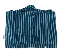 Old Navy Green Blue Striped Poplin Boxer Pajama Shorts Women 3X Comfort Cozy NWT