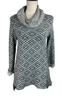 MOTH Anthropologie Small Galena Tunic Sweater Cowl Neck Stretch 3/4 Sleeve Slits