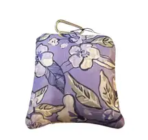 Vera Bradley Reusable Tote Bag Key Clip With Carabiner Lavender Floral Pattern