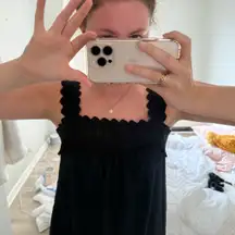 Vintage Black Lace Eyelet Sheath Midi Dress