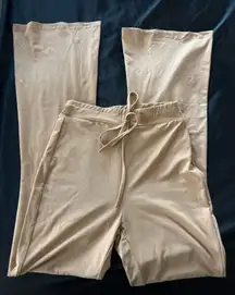 tan flare lounge pants
