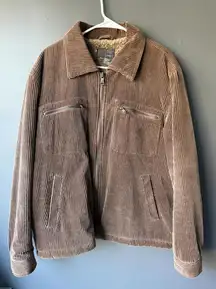ZARA Adorable Brown Corduroy Zip-Up Jacket size XL
