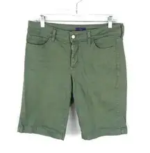 NYDJ Not Your Daughters Jeans Green Helen Twill Bermuda Shorts Size 6