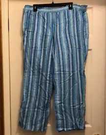 Cacique Blue & Silver Stripe Flannel PJ Pajama Pants 18/20