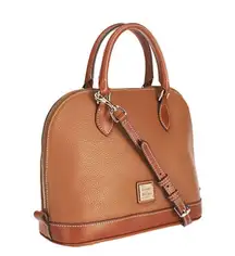 NWT  Pebble Grain Zip Zip Caramel Satchel Purse Retail Price $248