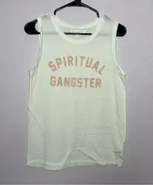 Spiritual Gangster Womens White Tank Top Size XSmall