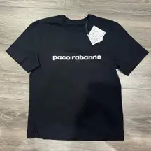 Paco Rabanne Womens Black Logo T Shirt Size XL Brand New