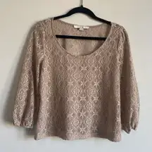 Lace Scoop Neck Blouse