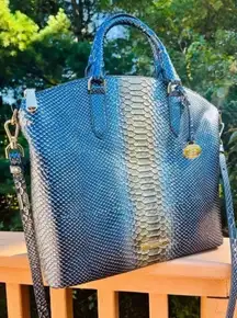 Brahmin Duxbury Serenity Meridian Satchel Metallic Snake Print NWT