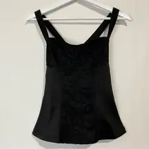 DNA Couture Women’s Crisscross Back Mock Corset Lace Tank Top Black NWOT