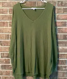 Time and Tru Green V-Neck Sweater