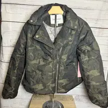 Juicy Couture Women's Green Camouflage Puffer Jacket