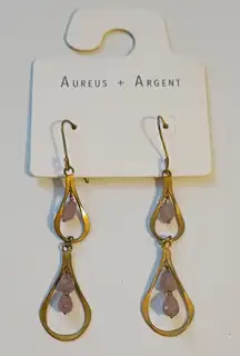 GAP Gold and Pink Drop Earrings