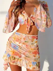 4 Piece Floral Swim Set 