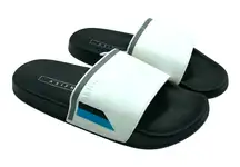 Asifn Womens Slide Sandals Rubber Slip On Black White Size 11