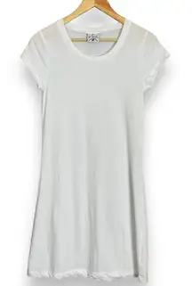 White‎ T-Shirt Dress Short Sleeves Round Neck PCA Casual Sporty Mini Scoop Neck