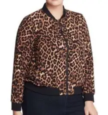 Cupio Curvy Leopard print full zip jacket Women’s plus size 1X