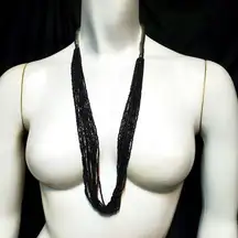 NWT Sonoma Black & Silver Multi-Strand Necklace
