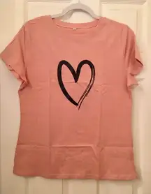 Pink Heart T-shirt, XL