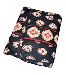 Vera‎ Bradley "Classic Black" (Retired 2006) Tri-Fold Velcro Wallet