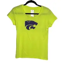 NWT Camp David Women's Kansas State Wildcats Short Sleeve Tee Neon Yellow M