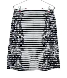 Boden Women Skirt Lovely Striped A-Line Mini Floral‎ Print 100% Cotton Size 6R