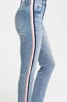 Pistola Revolve Anthro Distressed Skinny Jean Blue Pink White Size 24 stripe