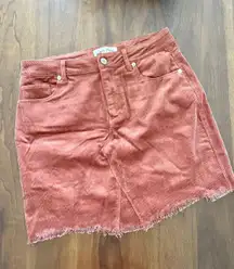 Rust Corduroy Mini Skirt