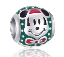 New 925 Silver Mickey Mouse Christmas Bead for European Style Charm Bracelet