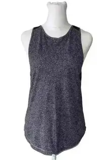 Lululemon Mesh Vest Top Black White Speckle Trim Gym Tank Size Small Activewear