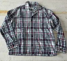 American Eagle Oversized Fit Plaid Shacket NWOT size Medium Cotton Flannel Shirt