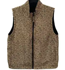 EP Pro Cheetah Animal Print Silk Shell Fleece Line Golf Tennis Pickleball Vest S