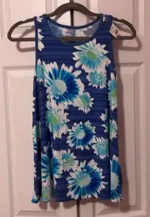Floral Blue Sleeveless Top