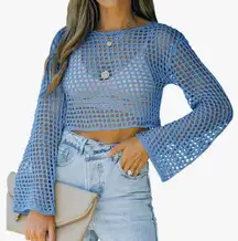 Amazon Crochet Crop Swimsuit Cover Up