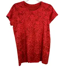 Lululemon Swiftly Tech Short Sleeve Womens Size 12 Cover Camo Red Rock Flare