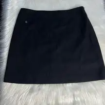 Black Wool Vintage Mini Skirt