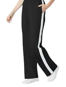 Petal and Pup Black Track Pants White Stripe Wide Leg Size Large Gorpcore Grunge