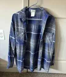 VINTAGE FLANNEL BUTTON UP PLAID SHIRT