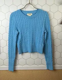 Jessica Simpson Blue Cable Knit Cropped Sweater - Size - Small