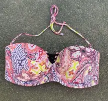 Victoria’s Secret 32D push up corset back halter tie bikini top