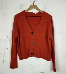 Madewell  Cameron Ribbed Cardigan Sweater Chunky Coziest Yarn Cropped Fall Small