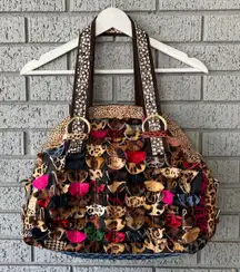 Y2K Treska Shoulder Bag Purse Leopard Cheetah Checkered Multi Print