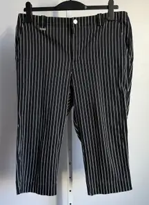 Lauren Active Ralph Lauren Striped‎ Cropped Pants Trousers Black White 12