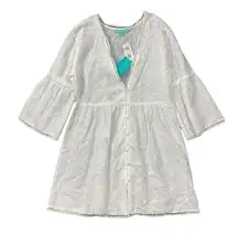 MELISSA ODABASH NWT $260 Beth White Short Kaftan Dress Swim cover up XS