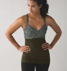 Lululemon Wrap it Up Tank Top Army Green Shelf Bra Yoga Gym