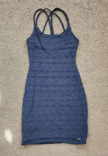 Blue Lace Strappy Dress, Women's XS