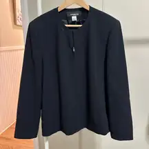 Jones New York Platinum Women’s black full zip blazer jacket size 16