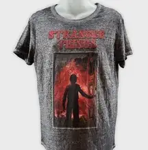 Stranger Things Gray Short Sleeve Graphic Tee Size Large Juniors