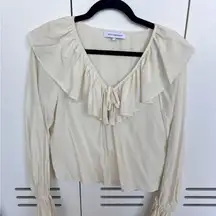 WeWoreWhat Cream Ruffle Blouse