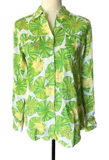 Lilly Pulitzer Prep Green Hip Hop Hooray Lilly Pad button-down shirt Size XS